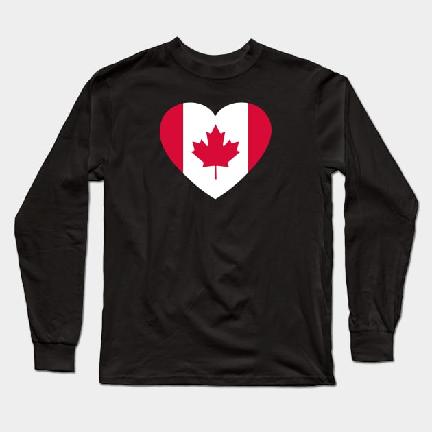 I Heart Canada // Canadian Flag Heart Shape // I Love Canada Long Sleeve T-Shirt by SLAG_Creative